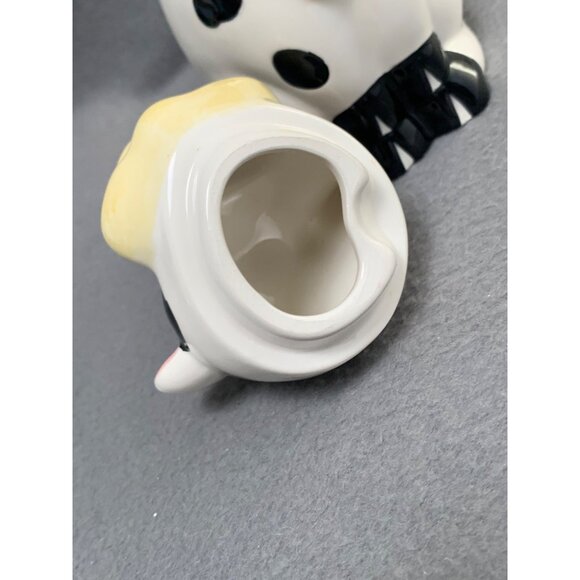 Vintage Houston Harvest Ceramic Cow Sugar Bowl & Creamer Set Black & White - Picture 16 of 16